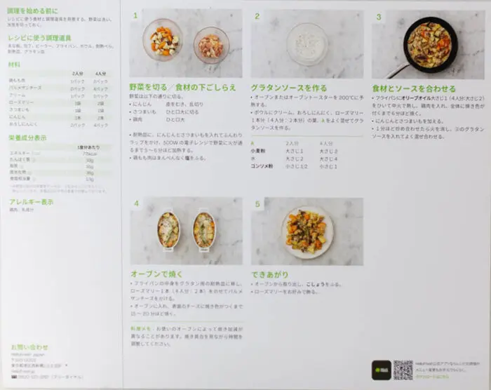ハローフレッシュ レシピ裏